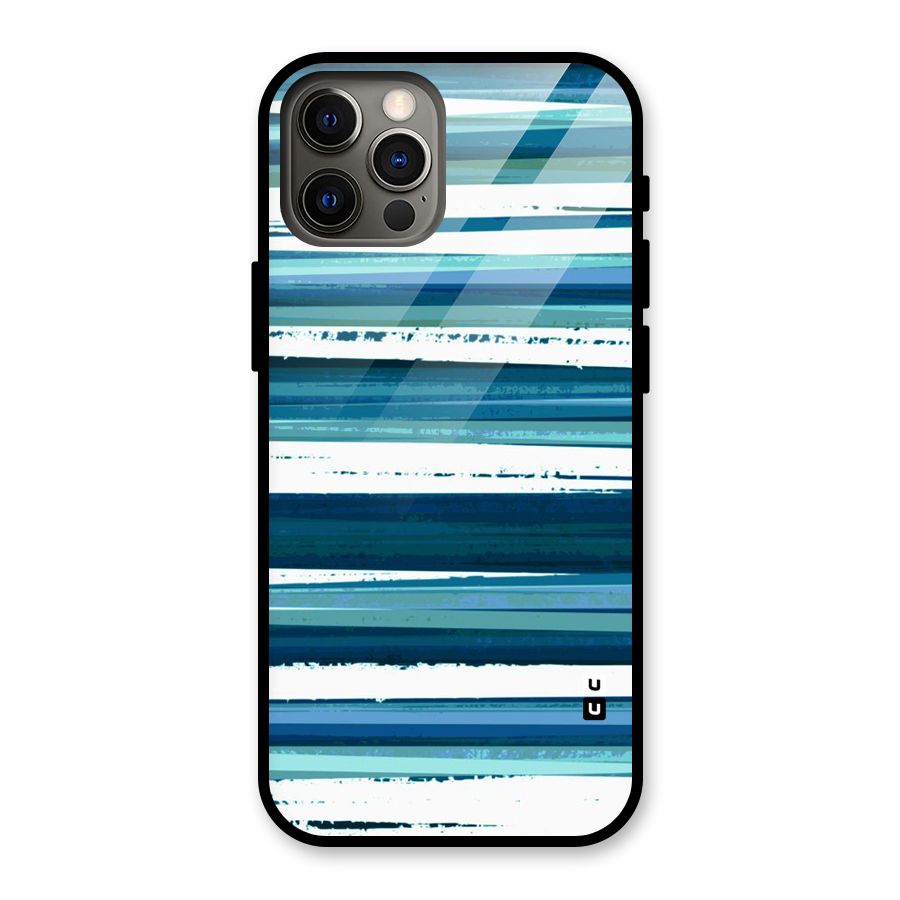 Simple Soothing Lines Glass Back Case for iPhone 12 Pro