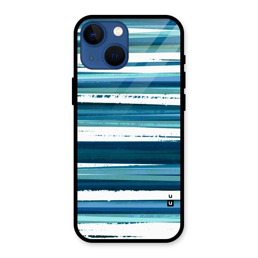 Simple Soothing Lines Glass Back Case for iPhone 13 Mini