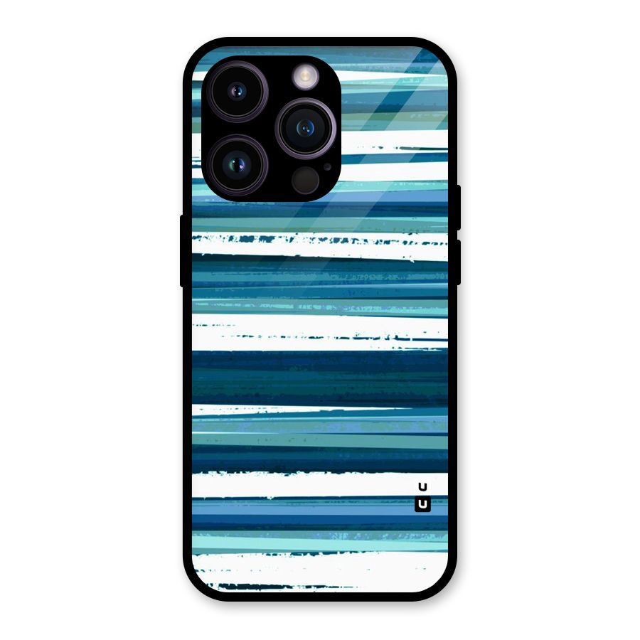 Simple Soothing Lines Glass Back Case for iPhone 14 Pro