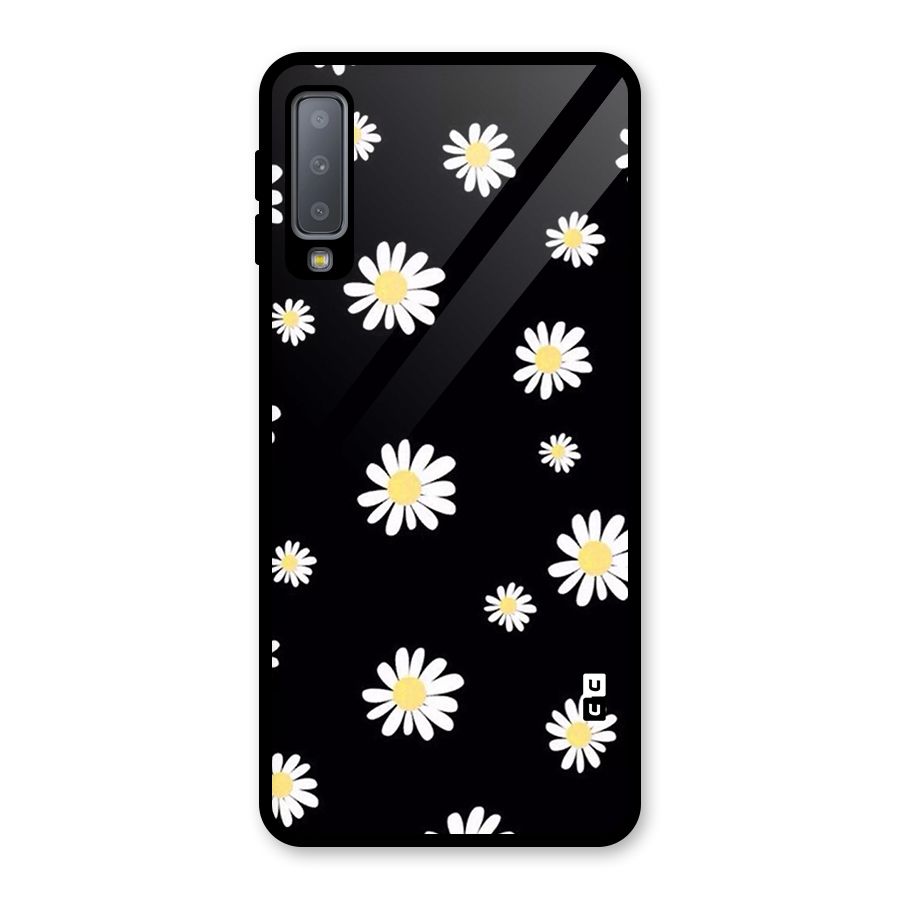 Simple Sunflowers Pattern Glass Back Case for Galaxy A7 (2018)