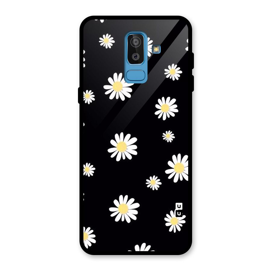 Simple Sunflowers Pattern Glass Back Case for Galaxy J8