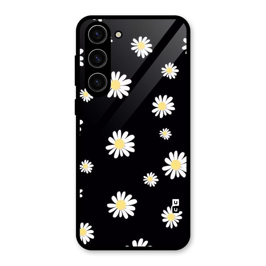 Simple Sunflowers Pattern Glass Back Case for Galaxy S23 Plus