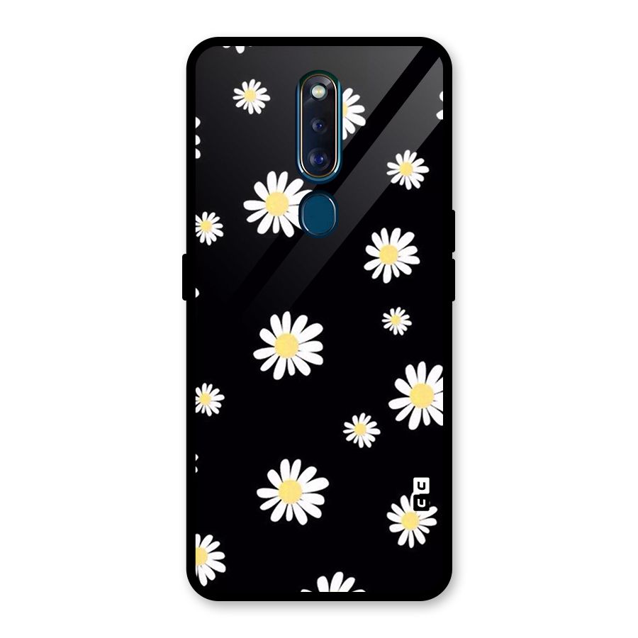 Simple Sunflowers Pattern Glass Back Case for Oppo F11 Pro