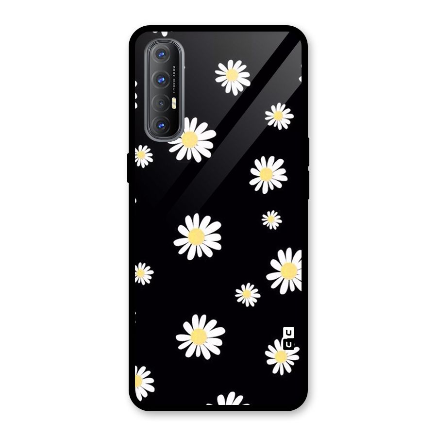 Simple Sunflowers Pattern Glass Back Case for Oppo Reno3 Pro