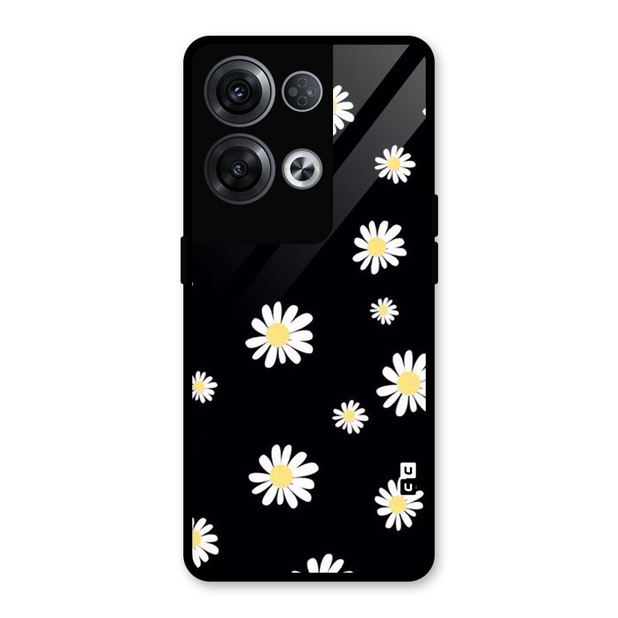 Simple Sunflowers Pattern Glass Back Case for Oppo Reno8 Pro 5G