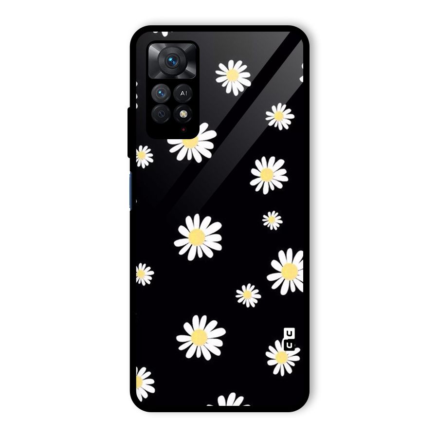 Simple Sunflowers Pattern Glass Back Case for Redmi Note 11 Pro