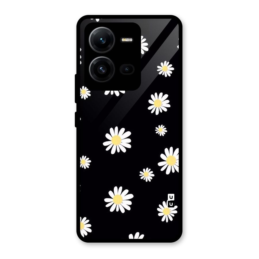 Simple Sunflowers Pattern Glass Back Case for Vivo V25