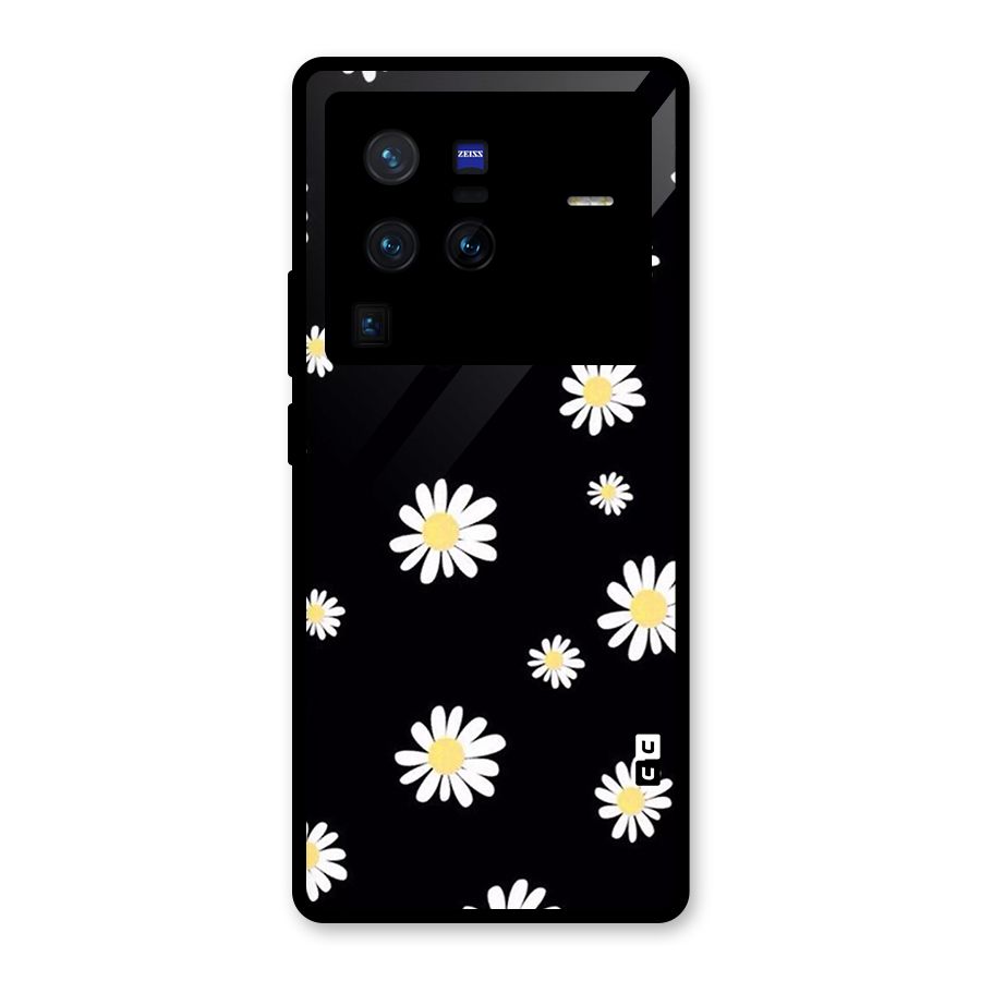 Simple Sunflowers Pattern Glass Back Case for Vivo X80 Pro