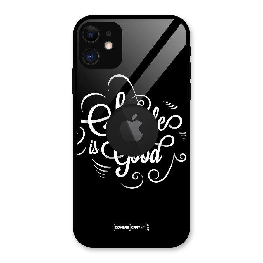Simple is Good Glass Back Case for iPhone 11 Logo Cut