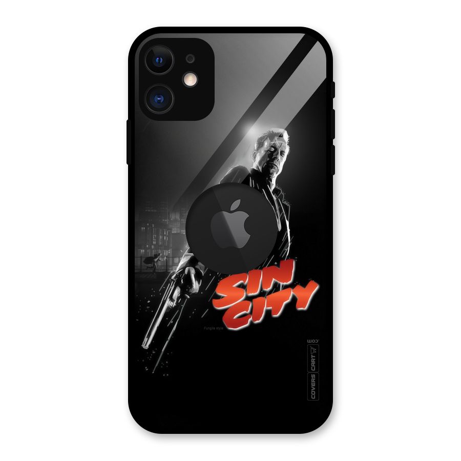 Sin City Glass Back Case for iPhone 11 Logo Cut