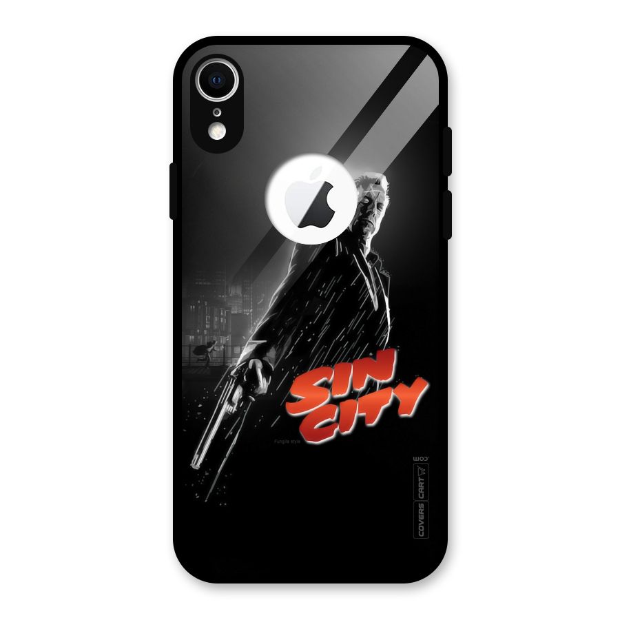 Sin City Glass Back Case for iPhone XR Logo Cut