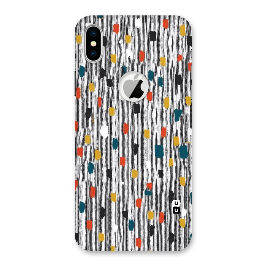 Single Paint Pattern Back Case for iPhone XS Logo Cut
