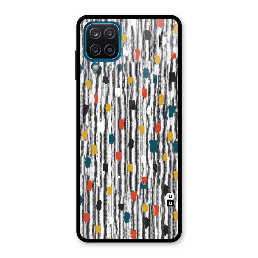 Single Paint Pattern Glass Back Case for Galaxy A12