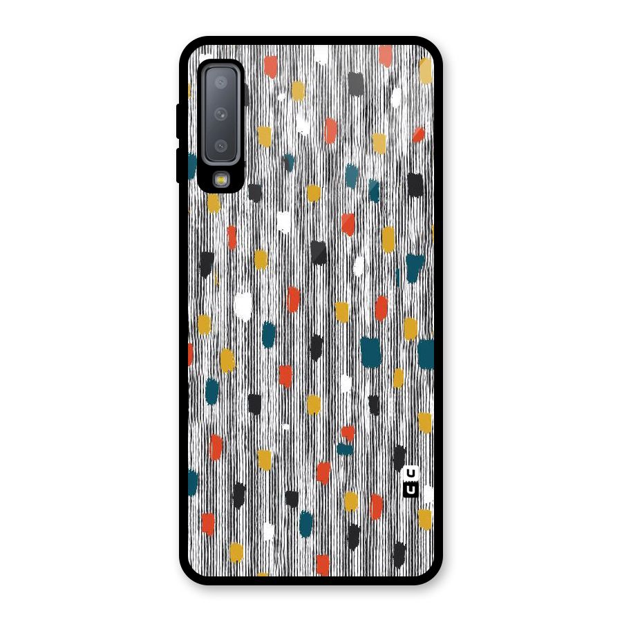 Single Paint Pattern Glass Back Case for Galaxy A7 (2018)