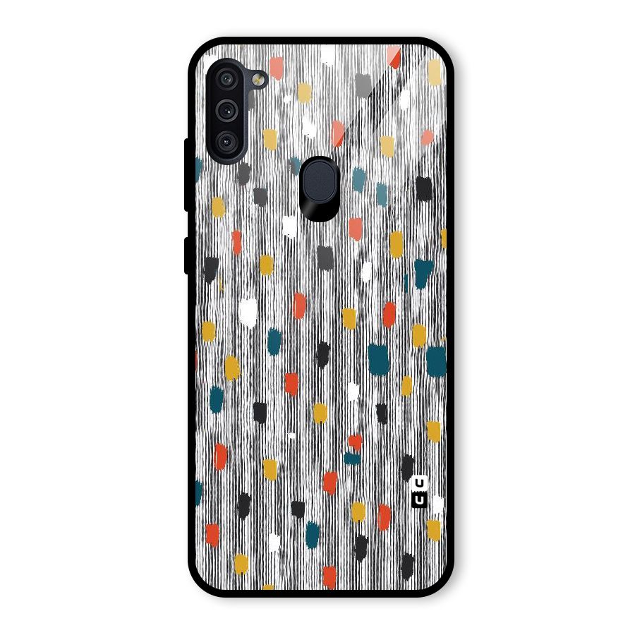 Single Paint Pattern Glass Back Case for Galaxy M11