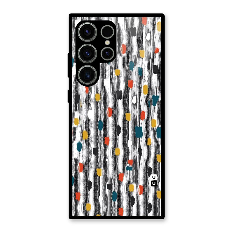 Single Paint Pattern Glass Back Case for Galaxy S23 Ultra
