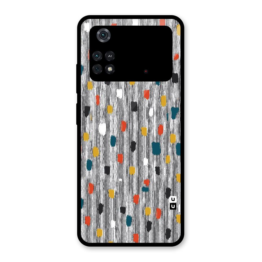 Single Paint Pattern Glass Back Case for Poco M4 Pro 4G