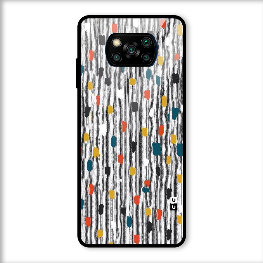Single Paint Pattern Glass Back Case for Poco X3
