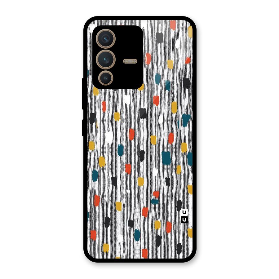 Single Paint Pattern Glass Back Case for Vivo V23 5G