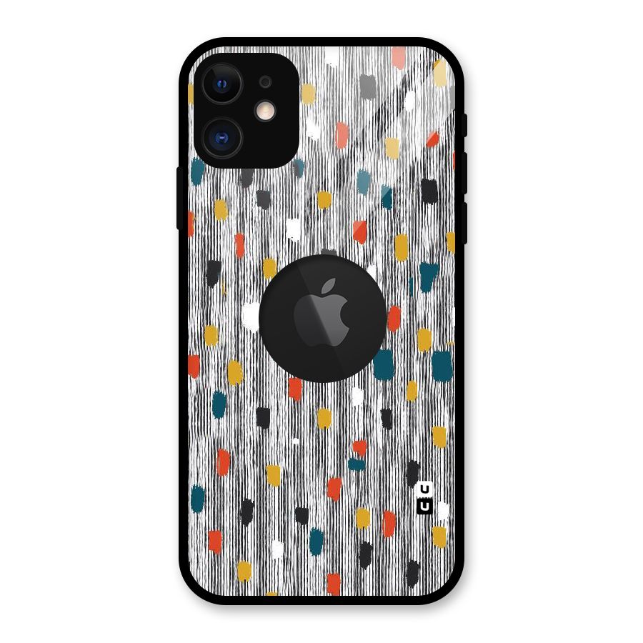 Single Paint Pattern Glass Back Case for iPhone 11 Logo Cut