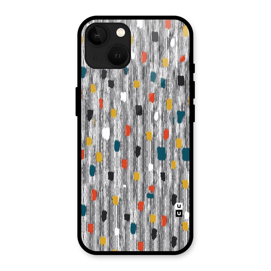 Single Paint Pattern Glass Back Case for iPhone 13