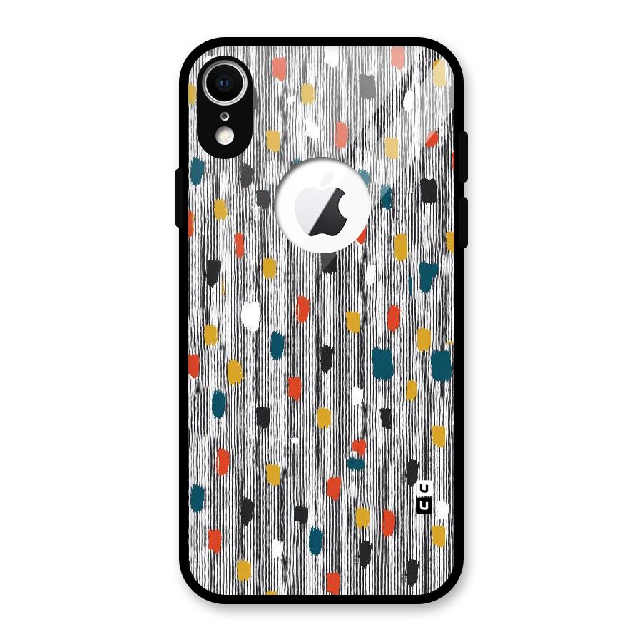 Single Paint Pattern Glass Back Case for iPhone XR Logo Cut