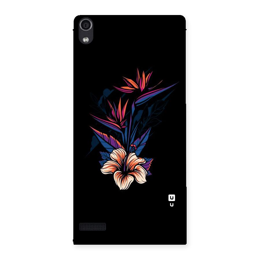 Single Painted Flower Back Case for Ascend P6