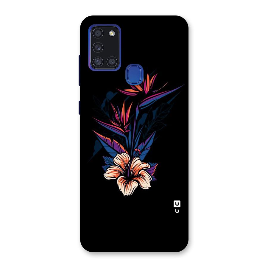 Single Painted Flower Back Case for Galaxy A21s