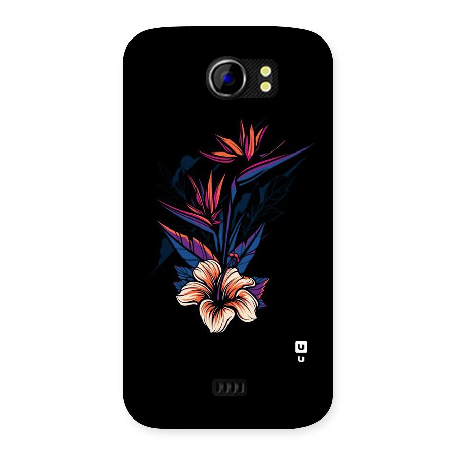 Single Painted Flower Back Case for Micromax Canvas 2 A110