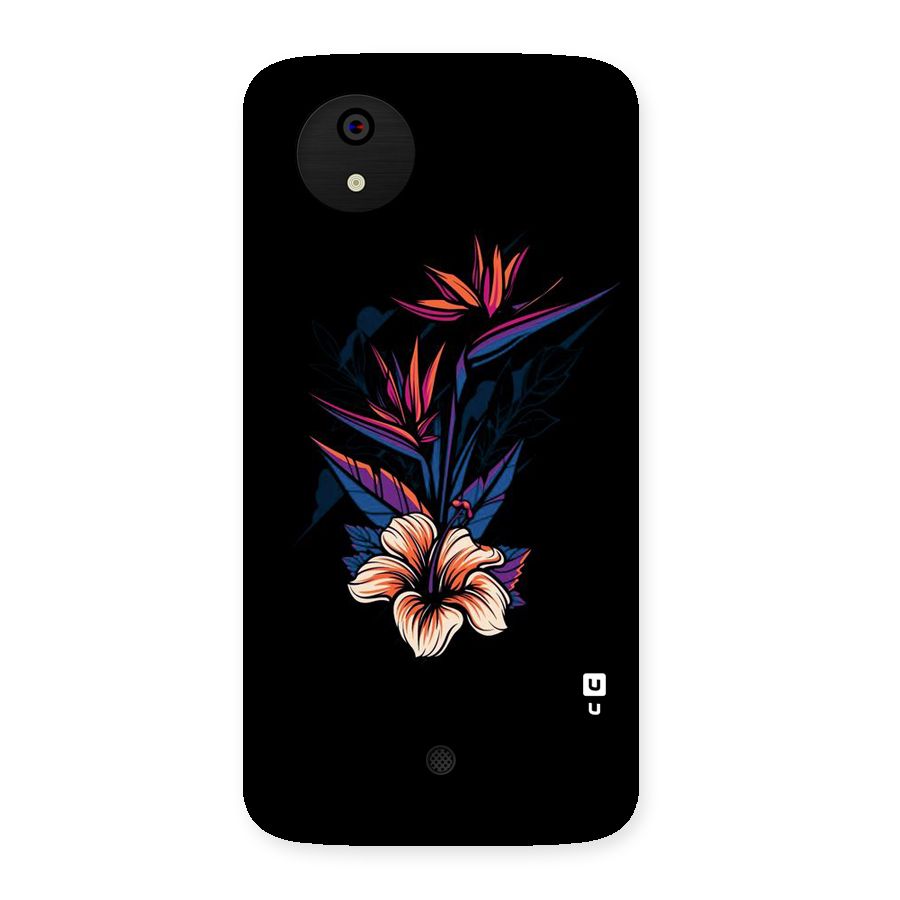 Single Painted Flower Back Case for Micromax Canvas A1