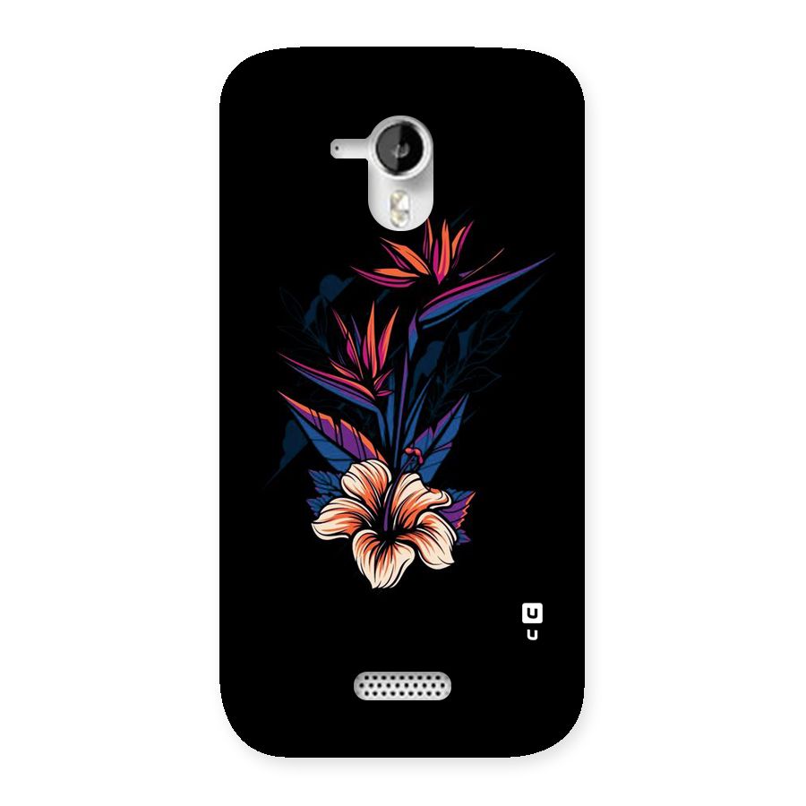 Single Painted Flower Back Case for Micromax Canvas HD A116
