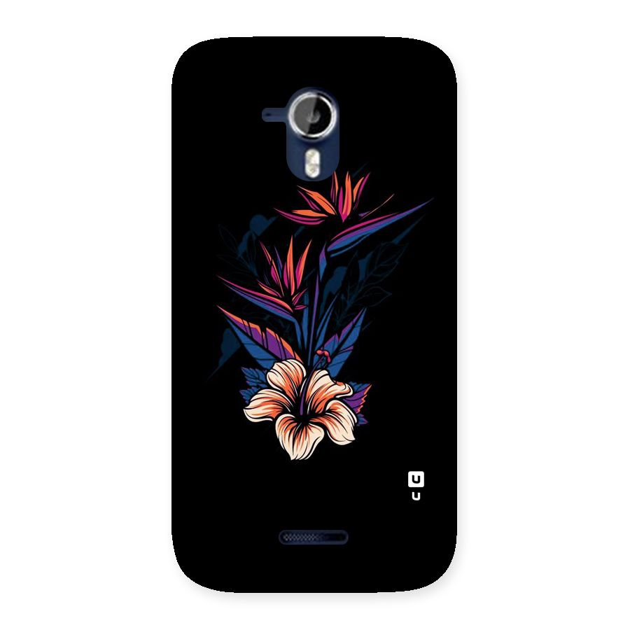Single Painted Flower Back Case for Micromax Canvas Magnus A117