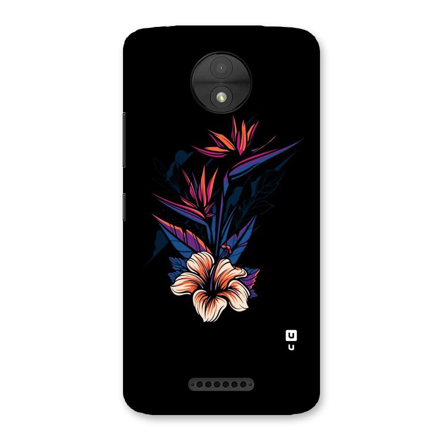 Single Painted Flower Back Case for Moto C