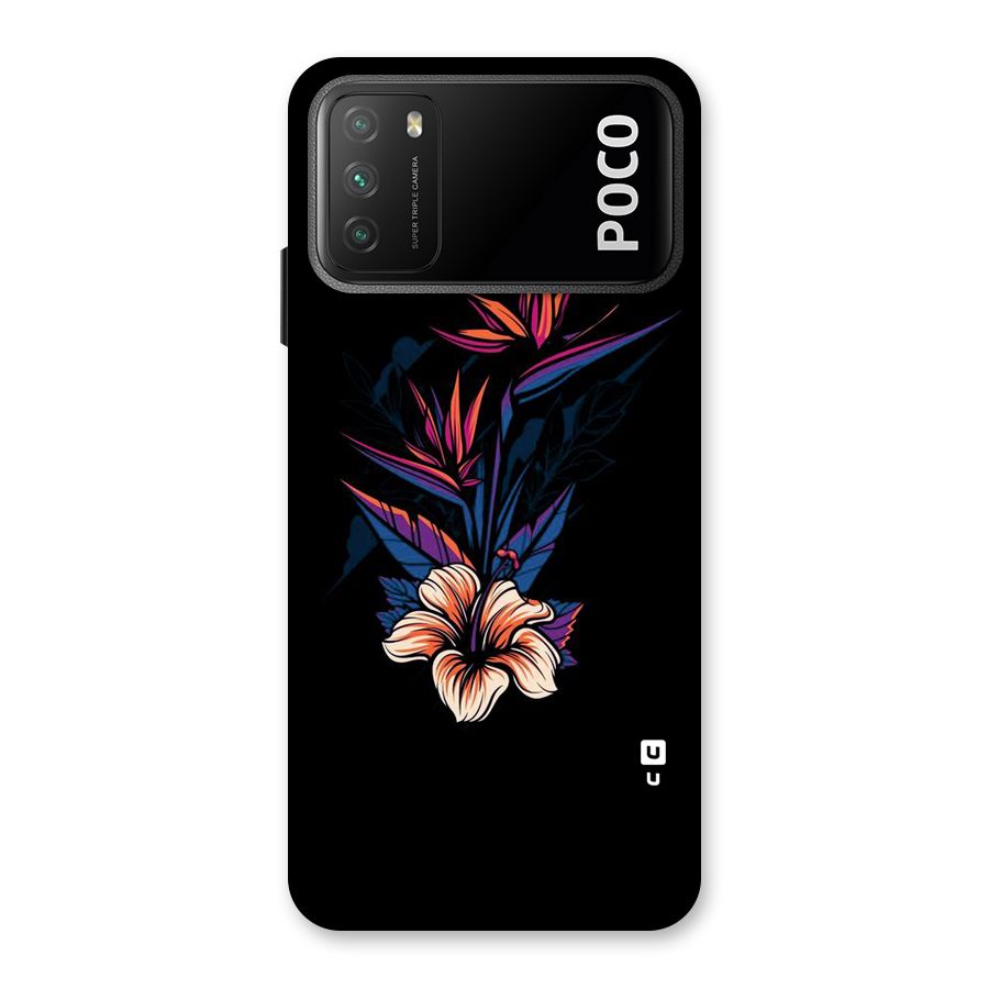 Single Painted Flower Back Case for Poco M3