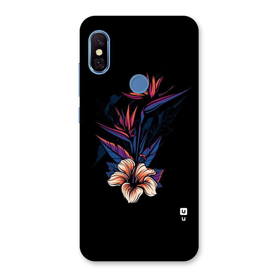 Single Painted Flower Back Case for Redmi Note 6 Pro