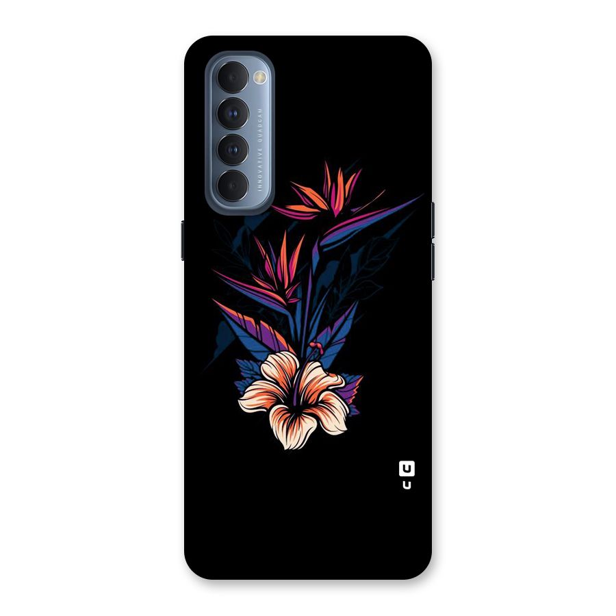 Single Painted Flower Back Case for Reno4 Pro