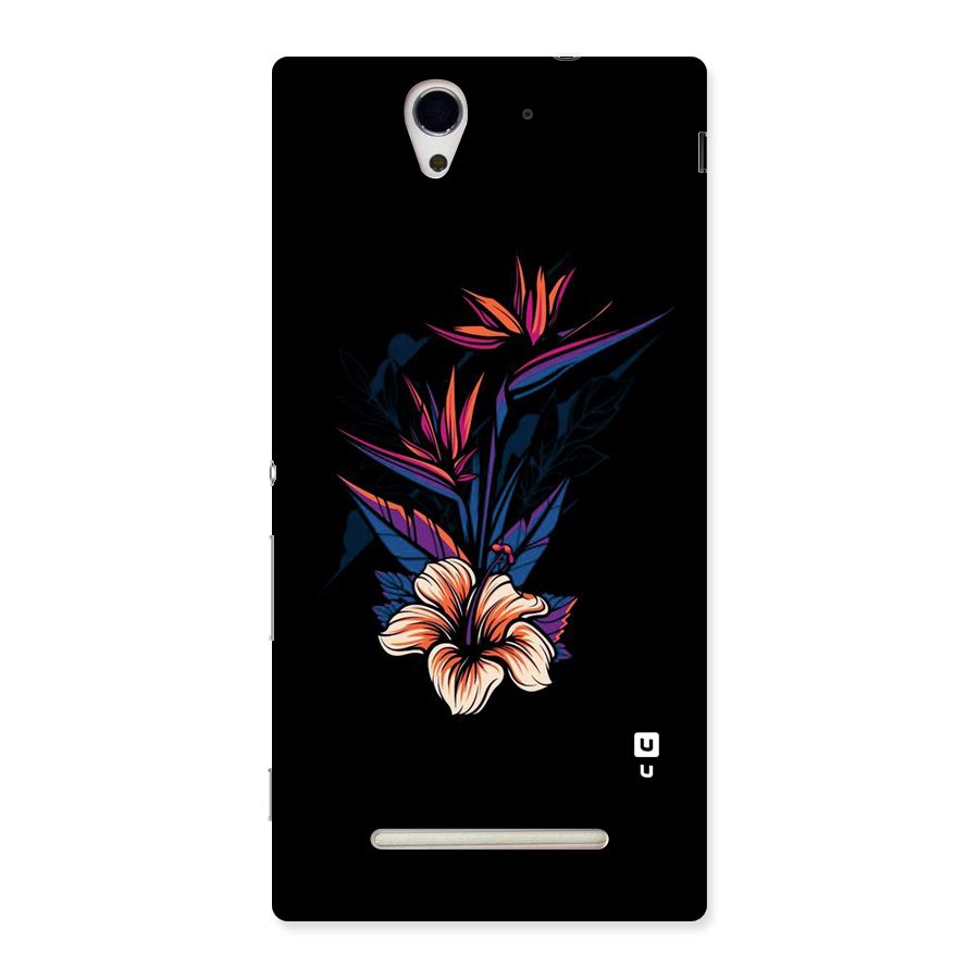 Single Painted Flower Back Case for Sony Xperia C3