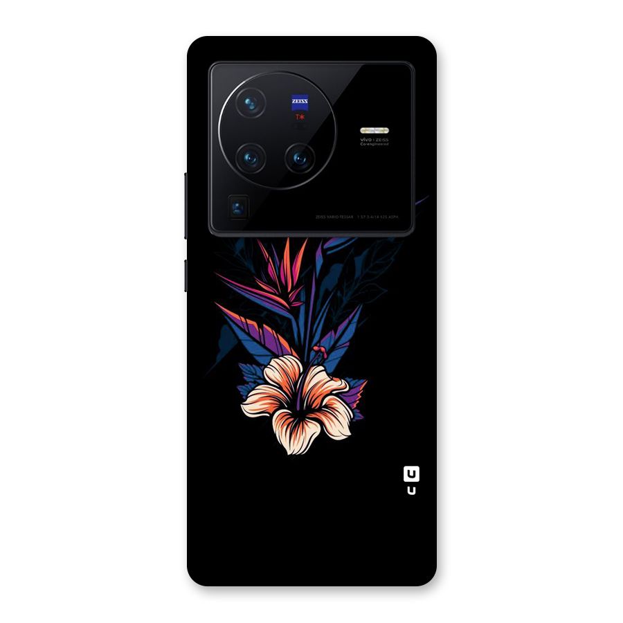 Single Painted Flower Back Case for Vivo X80 Pro