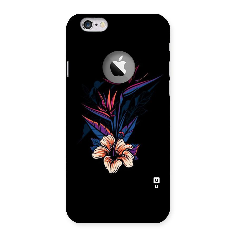 Single Painted Flower Back Case for iPhone 6 Logo Cut