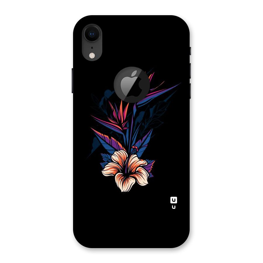 Single Painted Flower Back Case for iPhone XR Logo Cut