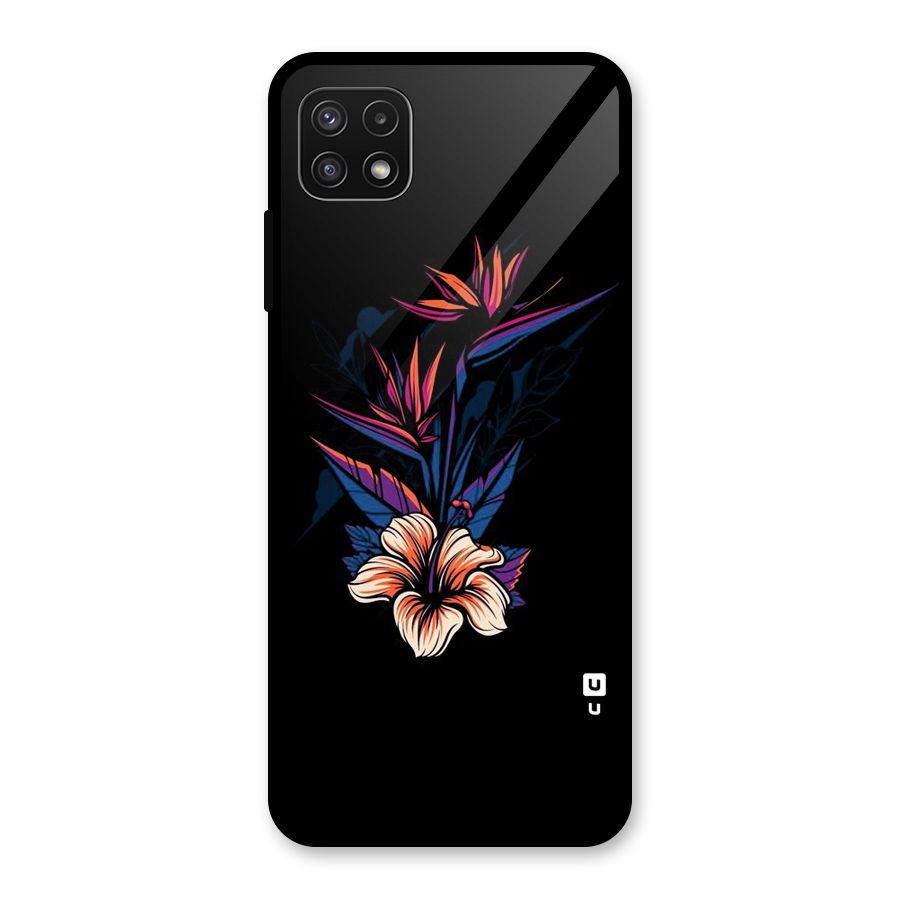 Single Painted Flower Glass Back Case for Galaxy A22 5G