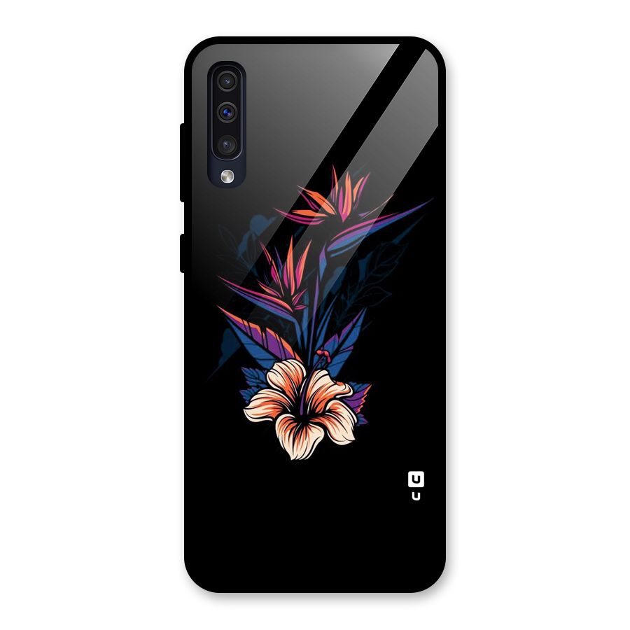 Single Painted Flower Glass Back Case for Galaxy A30s