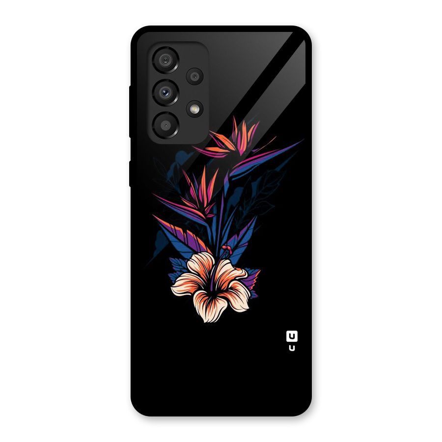 Single Painted Flower Glass Back Case for Galaxy A33 5G