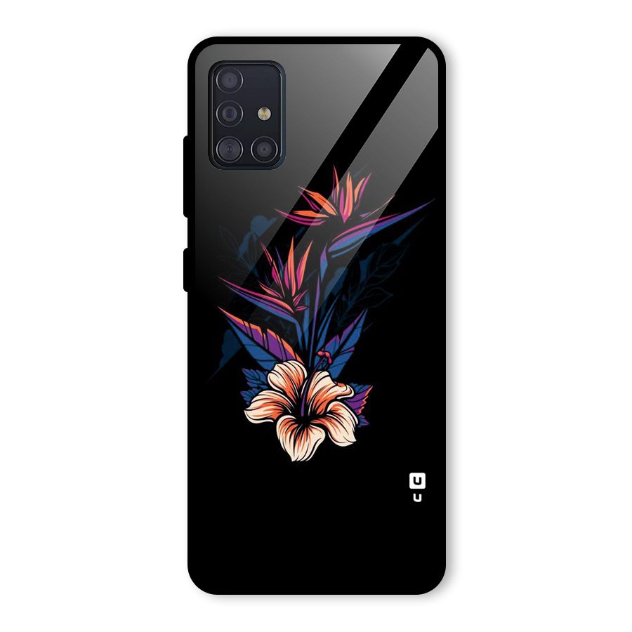 Single Painted Flower Glass Back Case for Galaxy A51
