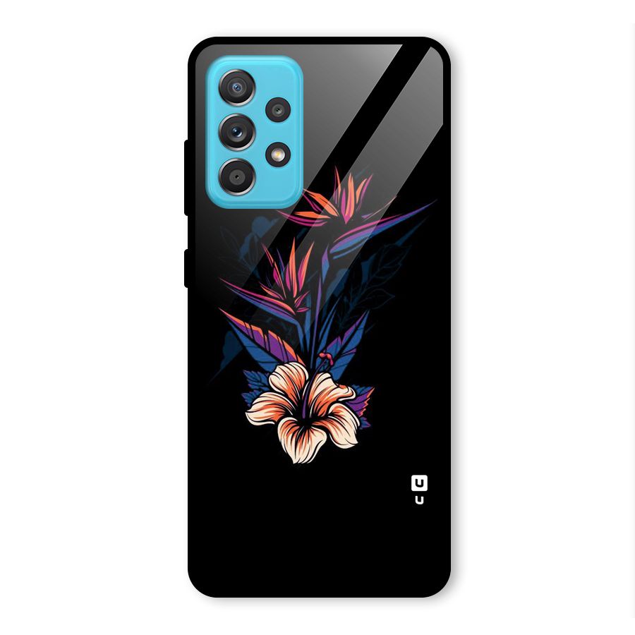Single Painted Flower Glass Back Case for Galaxy A52