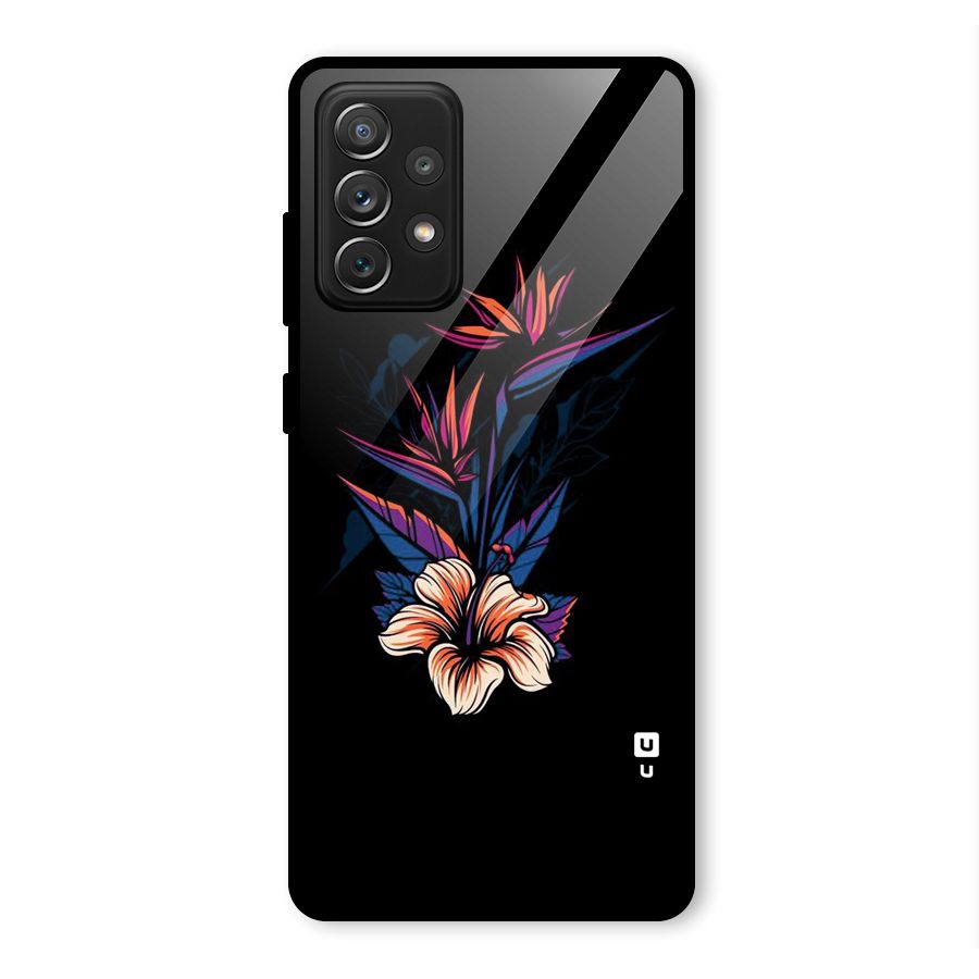 Single Painted Flower Glass Back Case for Galaxy A72