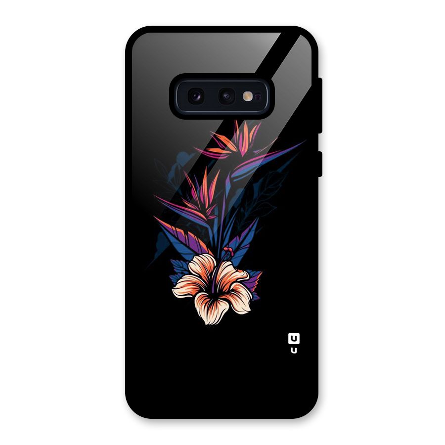 Single Painted Flower Glass Back Case for Galaxy S10e