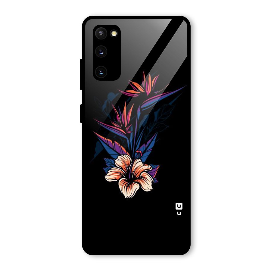 Single Painted Flower Glass Back Case for Galaxy S20 FE 5G