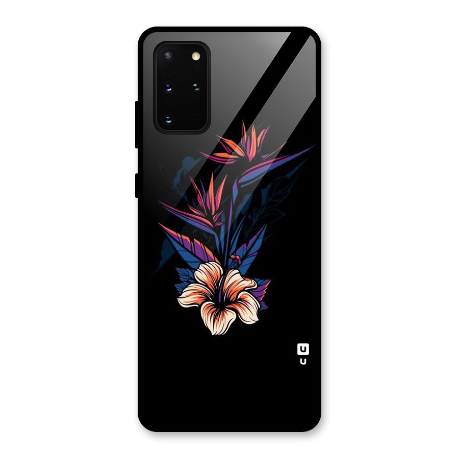 Single Painted Flower Glass Back Case for Galaxy S20 Plus