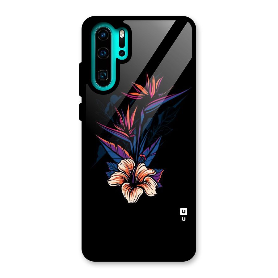 Single Painted Flower Glass Back Case for Huawei P30 Pro